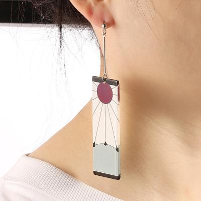 China The Other New Lilangda 2022 Style Anime Demon Slayer Kimetsu No Yaiba Kamado Tanjirou Acrylic Earrings for sale