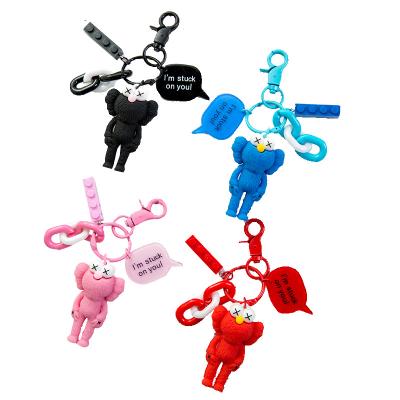 China Creative Street Key Ring Cartoon Key Chain Doll Women Soft Construction Key Chain Jewelry Gift Epoxy Sesame for sale