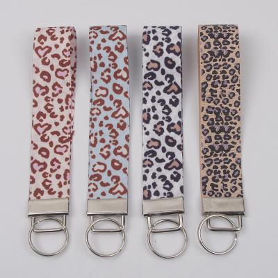 China Fashionable Car Key Ribbon Leopard Printing Sling Mobile Phone Anti-lost Lanyard Ribbon Keychain for sale