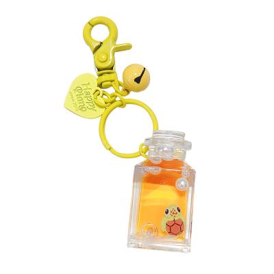 China Bag Pendant Lilangda 10 Colors Fish Turtle Dolphin Heart Love Customized Floating Bubble Tea Liquid Keychains Keychains for sale