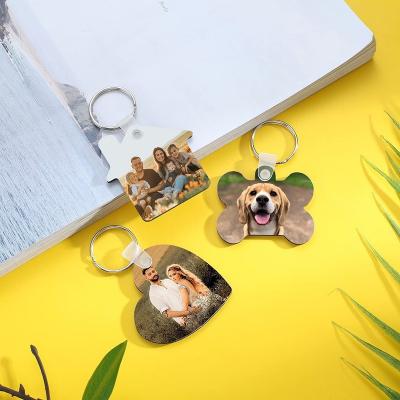 China Lilangda High Quality Transfer MDF Key Chain Dye Sublimation Heat Transfer Mute Key Chain With Tassel Lobster MDF Key Chain Leather Sublimation for sale