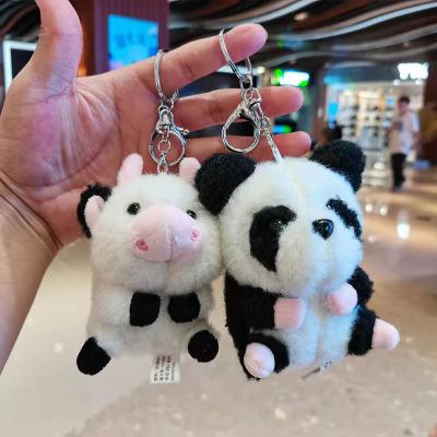 China New Arrival Cute Plush Toy Lilangda Amazon Plush Stuffed Panda Key Chain Toys Car Key Ring Women Bag Plush Cow Key Chain Pendant Toy for sale