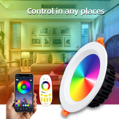 China Modern fire rated smart wifi led bathroom downlights with bulbs IP65 30w dimmable black outdoor cool white recessed ceiling light for sale