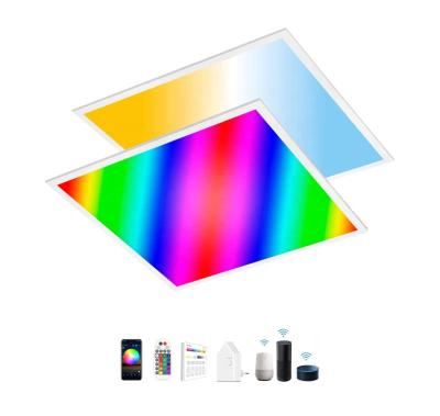 China Traditional DMX RGB 2.4G/WIFI/BT Smart Home Control Colorful Dream Led Lighting 24W 40W Alexa Square Dimmable Smart Led Panel Light for sale