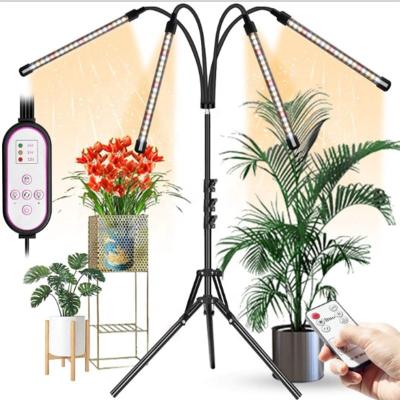 China Seed Starting GreenhouseThe Tripod 4 Head For Growing Indoor Plant 120 Degree Timer Desktop Plant Light Full Band Light Adjustable Spectrum Grow Lamp for sale