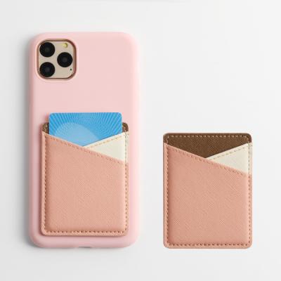 China Waterproof PU Leather Card Wallet Slot For 3M Sticker With Stronger Squishy Customized Color And Logo Compatible For Any Phone Case for sale