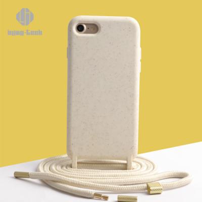 China Shockproof Recycle Material Case With Strap Biodegradable Cell Phone Case Detachable Design For Iphone Models for sale