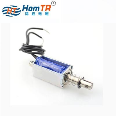 China HomTR 12v Heavy Duty Metal DC 24v Mini Pusher Electromagnet Pulling Reciprocating Solenoid for sale