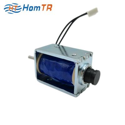 China Double Open Frame Electromagnet Strength Travel 5mm DC 6V 12V 24V Push Pull Type Guarding Solenoid HTO-1037 for sale