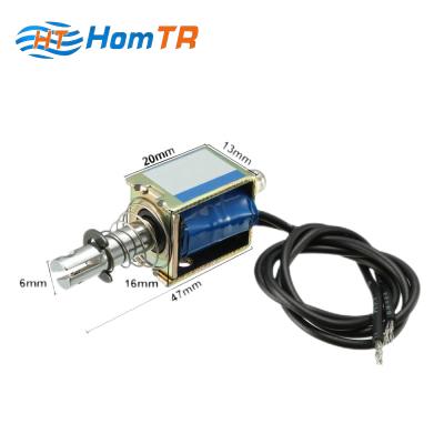 China HomTR DC12V HTOK-0630 DC Solenoid Open Frame Solenoids Cabinet Sensor Push Pull Type Vending Machine for sale