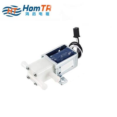 China HomTR Mini 2 Position 3 Ways Valves 12v Commercial Electric Solenoid Water Motion Sensor Plastic Kitchen Valve for sale