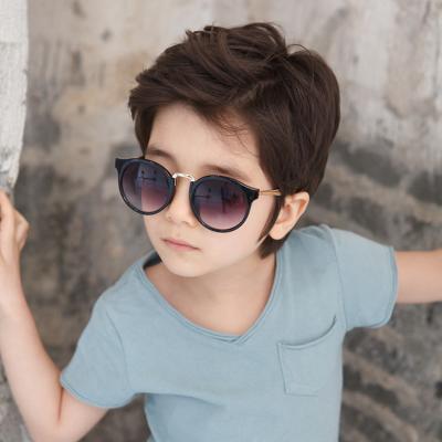 China Other Fashion F054 Round Boys Girls Shading Brand Children Vintage Glasses 100%UV400 Wholesale Baby Kids Sunglasses for sale