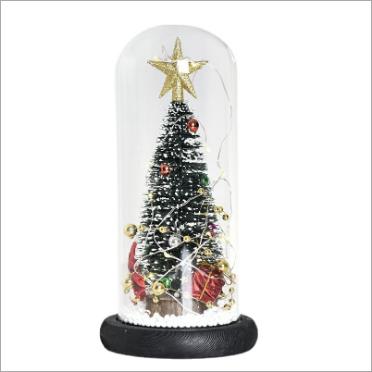 China Creative China Christmas Tree Decoration Glass Cover Cedar Window Shooting Props Christmas Gifts Desktop Gifts for sale