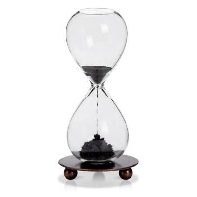 China High Quality Souvenir Creative Desk Decor Sand Timer Hourglass Metal Base Magnetic Plant for sale