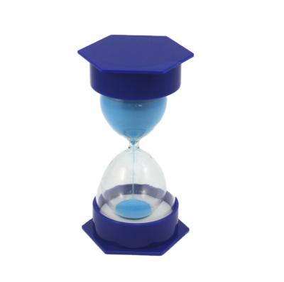 China Manufacturer Wholesale Minimalist Kids Learning 30 Minutes Timing Plastic Sand Timer Hourglass With Hexagonal Cover for sale