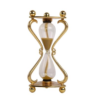 China Creative Minimalist European and American Hourglass Metal Fashion Gift Hourglass Timer Home Ornament for sale