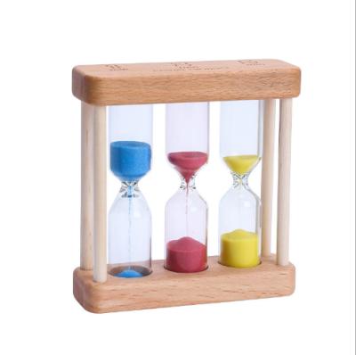 China Traditional Wooden Mini Children's Hourglass Sand Timer 1/3/5 Minutes Create Gift for Girlfriend Wooden Frame Hourglass for sale