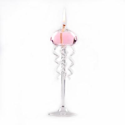 China Creative home decoration newcomer octopus shaped smokeless candlestick glass decoration kerosene lamp household romantic simple modern table top for sale