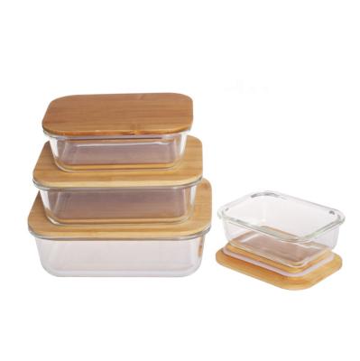 China Microwavable Bamboo Glass Food Storage Lid Bamboo Bowl For Kids for sale