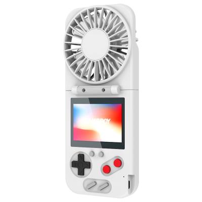 China Cooling Handy Mini 3 Gears Fan Combine Retro Colorful Handheld Game Player Folding Game Console for sale