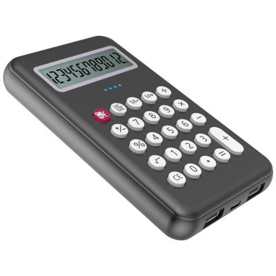 China Built in portable calculator factory price 8000mah power bank for mobile phone built in 12 digit calculator for sale