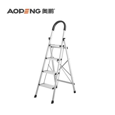 China High Strength Folding Ladders Aluminum Alloy 4 Step Household Ladder for sale