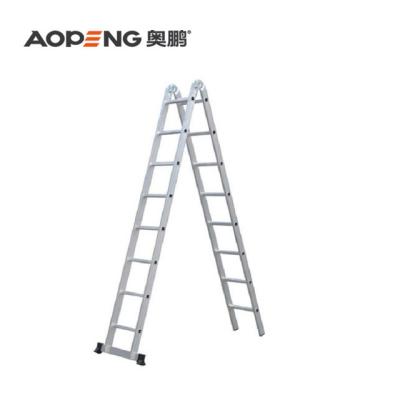 China Durable Herringbone 8 Step Retractable Aluminum Alloy Folding Ladders Ladder for sale