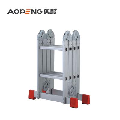 China Multifunctional Folding Ladders Aluminum Alloy 4 Joint Large Fold Engineering Ladder for sale