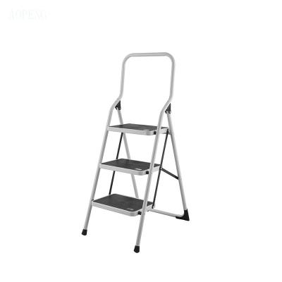 China Home Folding Ladders Use 3 Step Folding Ladder High Quality Steel Convenient Even Step Ladder for sale