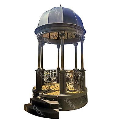 China European Style Outdoor Gazebo Cast Iron Pavilion Easily Assembled Tailored Decorations For Villa Or Park / Custom Pavilions Design To Order for sale