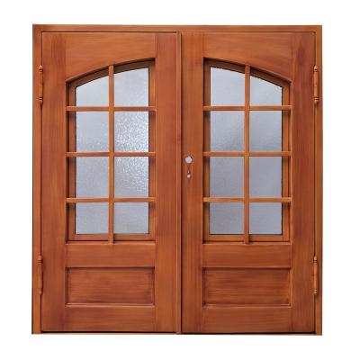 China Anti-theft Color Wrought Iron Wooden Entrance Doors Wrought Iron Glass Door for sale