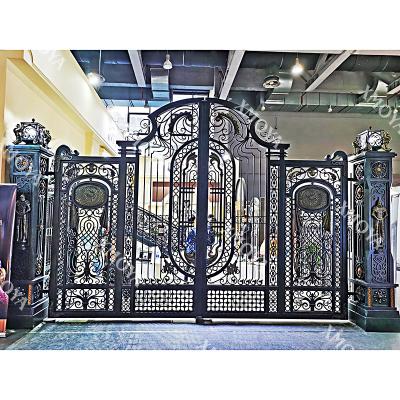 China Is Modern Simple Outdoor Main Design Luxury Yard Park Driveway Iron Gate Iron Gate and Lacate Grill Iron Fence Main Gate Designs and Fix to Latest for sale