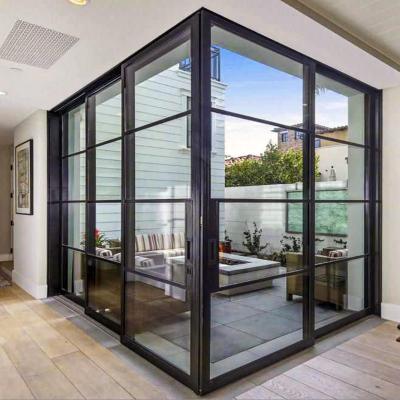 China Hot Selling Waterproof Glass Door Balcony, Living Room, Bedroom, Reception Room Partition Door Design Slide Iron Glass Door Designs For House for sale