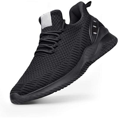 China Fashion Trend Wholesale Price Custom Black Knitting Upper Running Mens Sports Shoes for sale