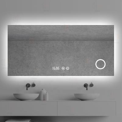 China Dimmable Magnifying Bathroom Rectangle LED Lighting Lit Backlight Square LED Light Mirror Light for sale