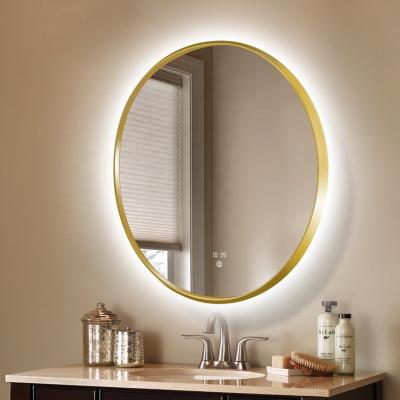 China Five Start Hotel Customized Backlit Bathroom Illuminated Black Frame Mirror Led Wall Mounted Light for sale