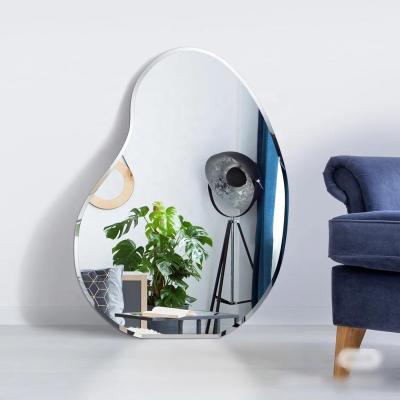 China Wholesale minimalist bathroom living room wall decoration INS style mirror mango shape mirror for sale