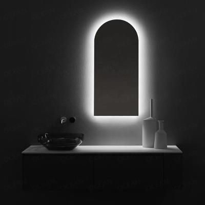 China Arch Shape Illuminated Antique Decorative Wall Mounted Mirror Led Light Bathroom Mirror With Led for sale