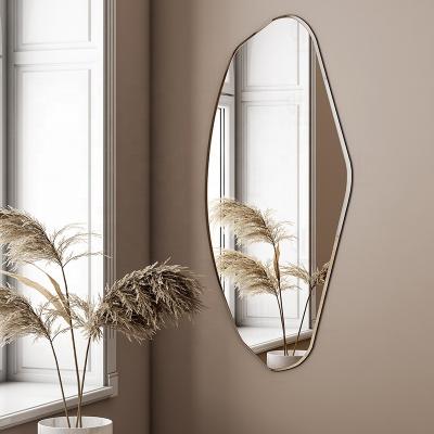 China Hotel/home decorative frameless wall mounted art deco fashion living room full length bathroom mirror for sale