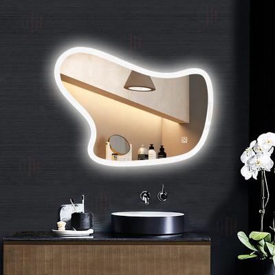 China 2019 Irregular Shape Illuminated Hotel Bathroom Led Lights Bathroom Mirror ETL U L for sale