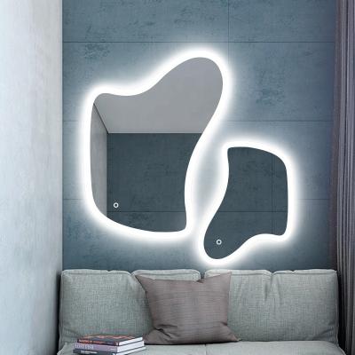 China Factory Price Hotel Bathroom Foshan Ocean Lighting Decor Wall Mirror Glass Minimalist Mirror for sale