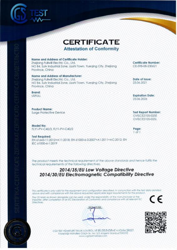 CE - Zhejiang Fullwill Electric Co., Ltd.