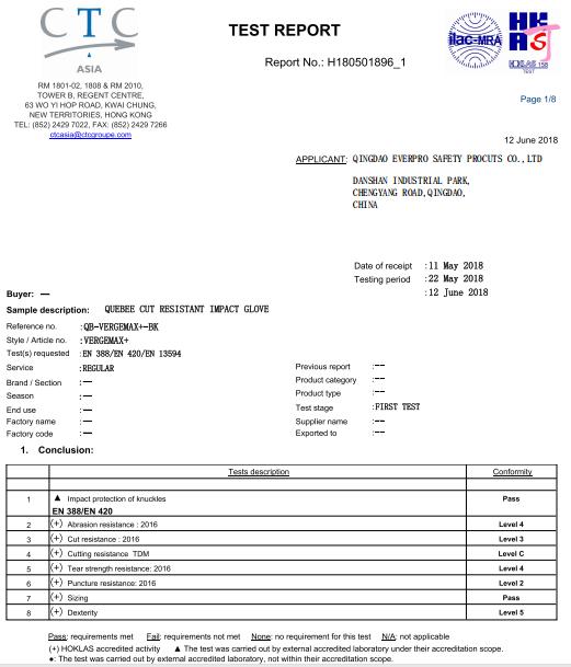 CE - Qingdao Everpro Safety Product Co., Ltd.