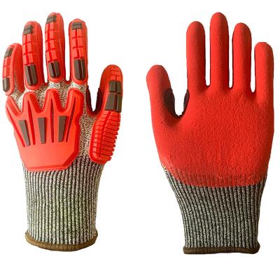 China TPR1301 Oil Industry Anti Impact And Anti Cut Industrial Work Rubber Coated Glove for sale