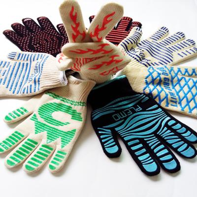 China OEM Home Oven Food Grade Silicone Kitchen Heat Resistant Grill Gloves for BBQ Cooking for sale