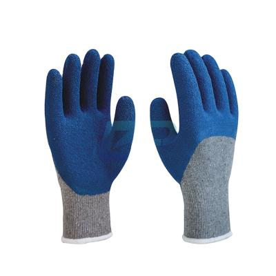 China Heavy Duty Half Ply Finish Cotton Blend Rubber Latex Coated Work Gloves For Construction for sale