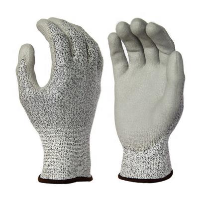 China OEM Welcome Factory Direct Cut Level 5 HPPE+Fiberglass PU Anti Cut Resistant Gloves With EN388 4543 for sale