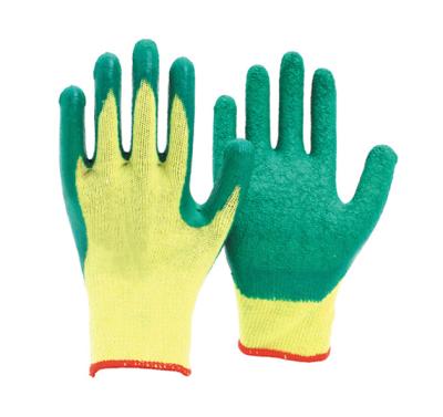 China Crinkle Finish 10 G Polycotton Knit Glove Dipped Latex for sale