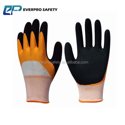 China Sandy Finish 13 G Knit Glove Dipped Latex Half And Sandy Safety Gloves for sale