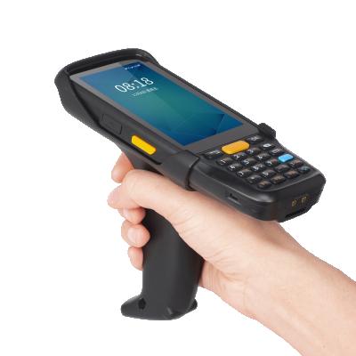 China Android 9.0 Handheld Computer 2D Rugged Barcode Scanner Keypad Mobile Data Collector with Pistol Grip Battery Cradle Option for sale